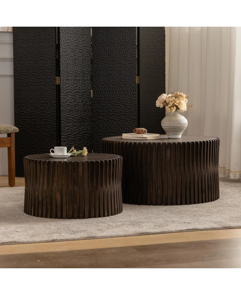 Streamdale Vintage Textured Nesting Coffee Table Set (Set of 2)