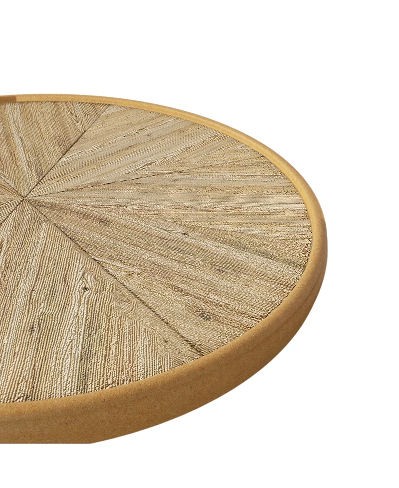 Streamdale Retro Wooden End Table, Accent Coffee Table, Small Round Side Table