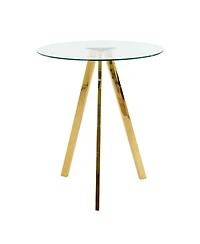 Streamdale Green Velvet Bar Chairs with Glass Top and Gold Legs (Set of 3)
