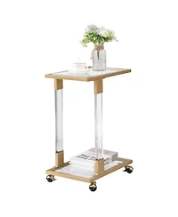 Streamdale Furniture + 1 Pc. + Acrylic Glass + Modern + C-Table for Living Room