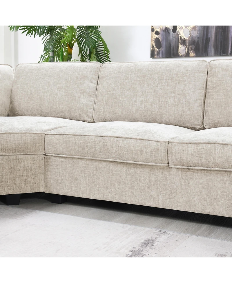 Streamdale U Shaped Sectional Sofa, Corner Couch with Chaise, Cup Holders