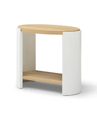 Streamdale 2-Layer Storage Nightstand Table (Natural and White)
