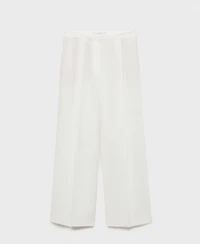 Mango Women's Straight-Fit Linen Suit Pants
