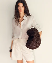 Mango Women's Linen-Blend Suit Bermuda Shorts