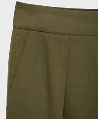 Mango Women's Linen-Blend Straight-Fit Pants
