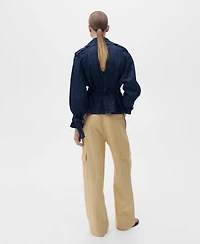 Mango Women's Linen Cargo Pants