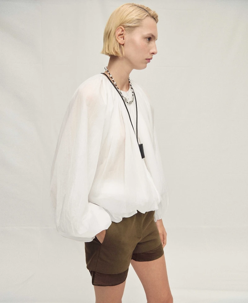 Mango Women's Gathered Semi-Transparent Jacket