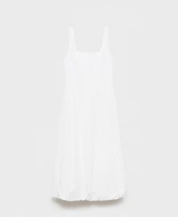 Mango Women's Puffed Hem Embroidered Dress