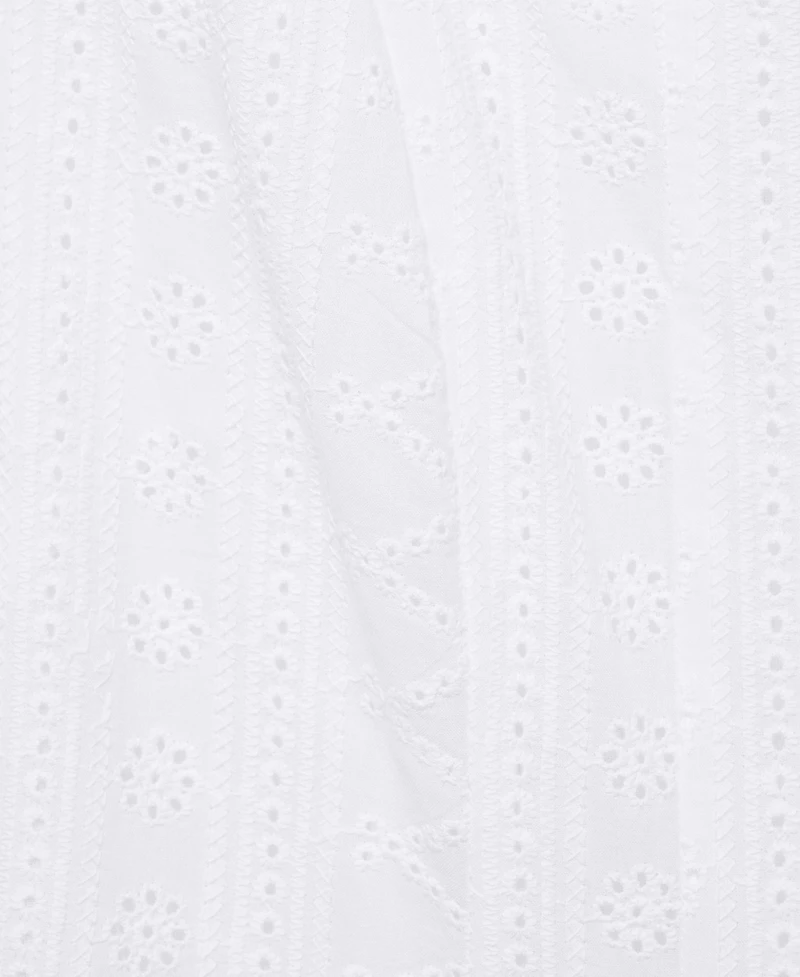 Mango Women's Puffed Hem Embroidered Dress
