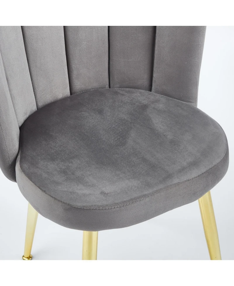 Streamdale Modern Velvet Dining Chair (Set of 2) with Golden Legs