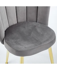 Streamdale Modern Velvet Dining Chair (Set of 2) with Golden Legs
