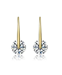 Stylish Modernized Solitaire Drop Earrings