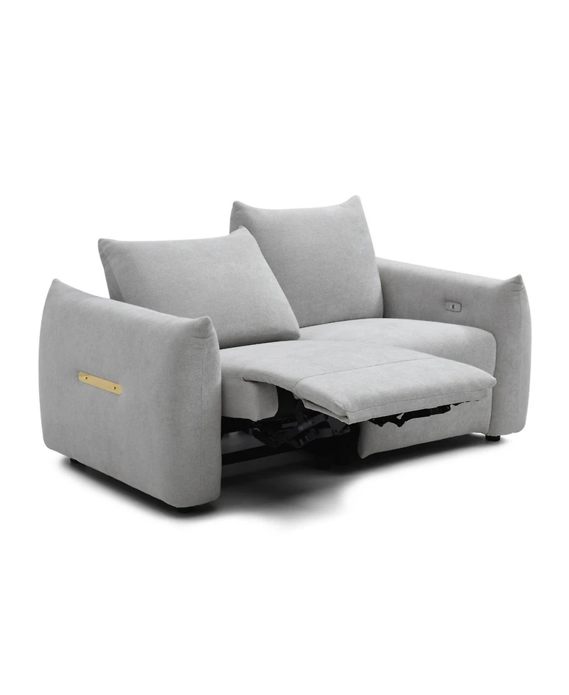 Streamdale Power Recliner Sofa Set with Led, Living Room Furniture Set, Leather Sofa Set with Usb Port Storage Console Cup Holder