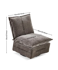 Streamdale Dark Grey Swivel Rocker Sofa for Living Room
