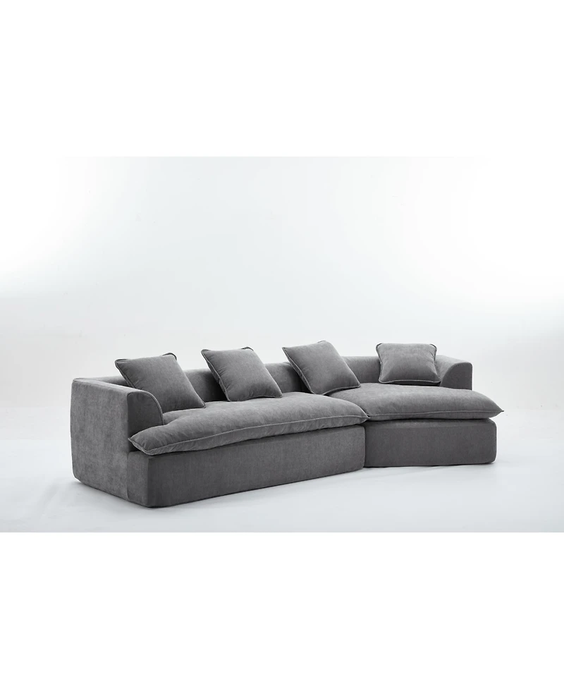 Modular Sofa, Ottoman, Anti-Wrinkle Fabric, Corner Sectional, Spacious