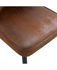 Streamdale 8-Piece Brown Velvet Dining Chair Set with Black Metal Legs