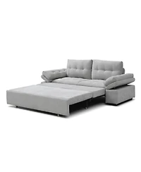 Streamdale Grey Linen Sleeper Sofa Bed with Pull Out Chaise