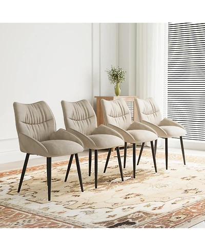 Streamdale Velvet Dining Chair Set (4) Modern, Minimalist Design