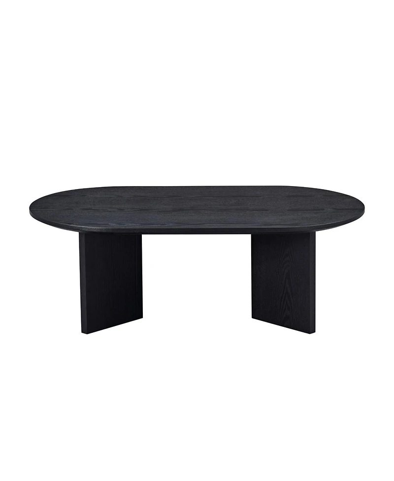 Streamdale Furniture Modern 39.37" Oval Coffee Table with Pedestal Base
