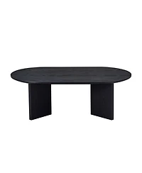 Streamdale Furniture Modern 39.37" Oval Coffee Table with Pedestal Base