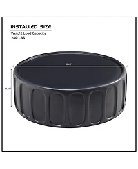 35" Modern Black Fiberglass Coffee Table