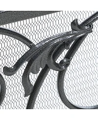 Streamdale Darcie Wrought Iron Fireplace Screen, Black Finish with Ornate Design
