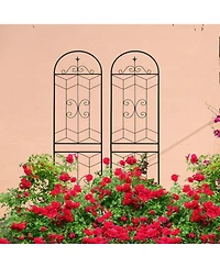 Streamdale 4-Pack Metal Garden Trellis 86.7" Rustproof Black