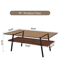 Streamdale Tempered Glass Coffee and End Table Set (3)