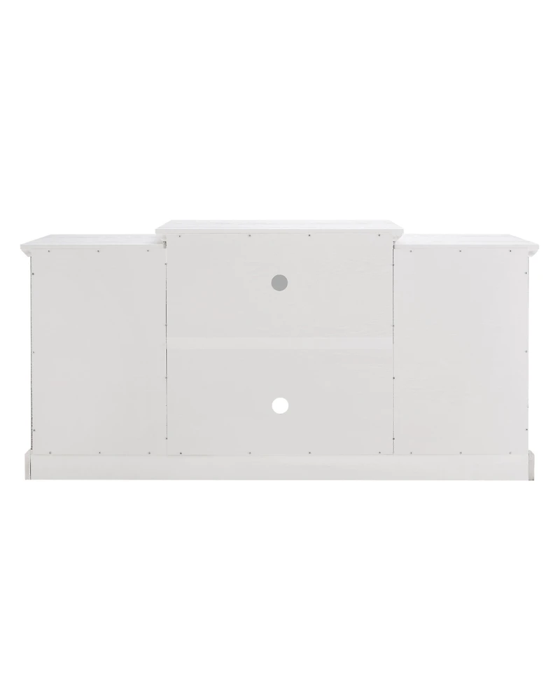 Streamdale Media Console Table with Large Storage Cabinet, Modern Tv Media Entertaionment Stand, White, 65.75"W17"D32.48"H