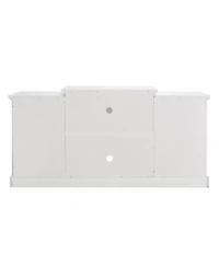 Streamdale Media Console Table with Large Storage Cabinet, Modern Tv Media Entertaionment Stand, White, 65.75"W17"D32.48"H