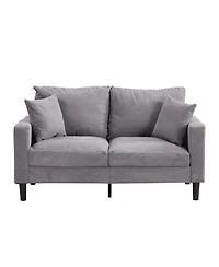 High Resilience 57" Loveseat Sofa, Modern Upholstered Sofa, Light Gray
