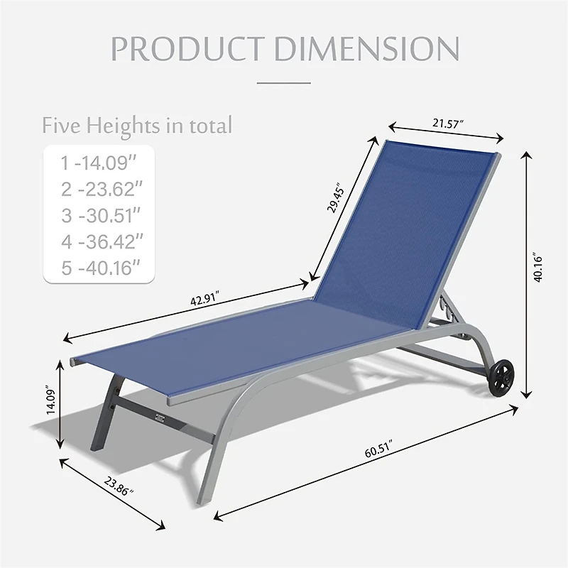 Streamdale Blue Outdoor Chaise Lounge Set (2 Chairs)