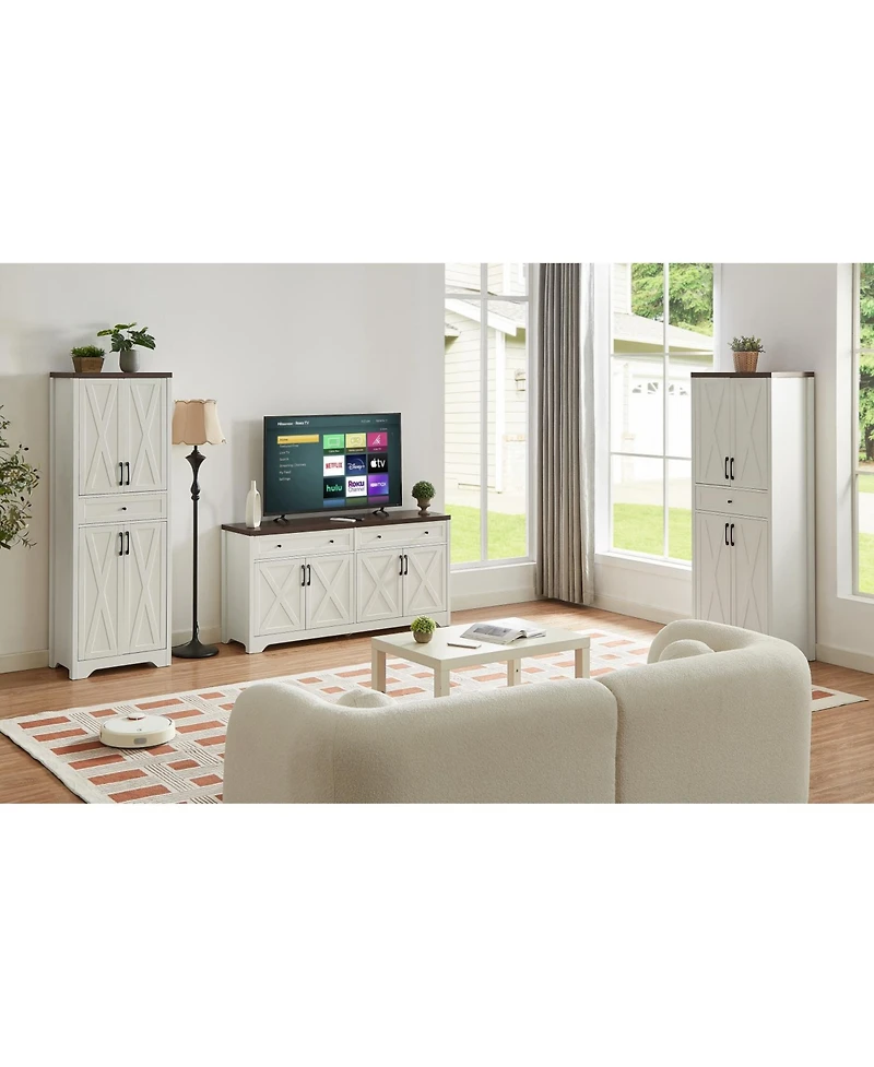 Streamdale Tv Cabinet Set w/ Sideboards, 108.7"L x 68"H