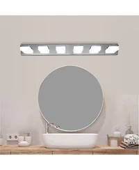 Streamdale Modern 6-Light Chrome Led Vanity Mirror Light Fixture For Bathrooms And Makeup Tables