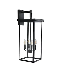 Streamdale 4-Light Black Outdoor Wall Light (No Bulbs)