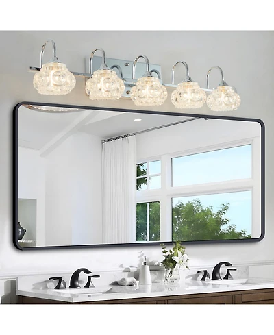 Streamdale Brushed Nickel Vintage Crystal Vanity Light (5-Light, No Bulbs)