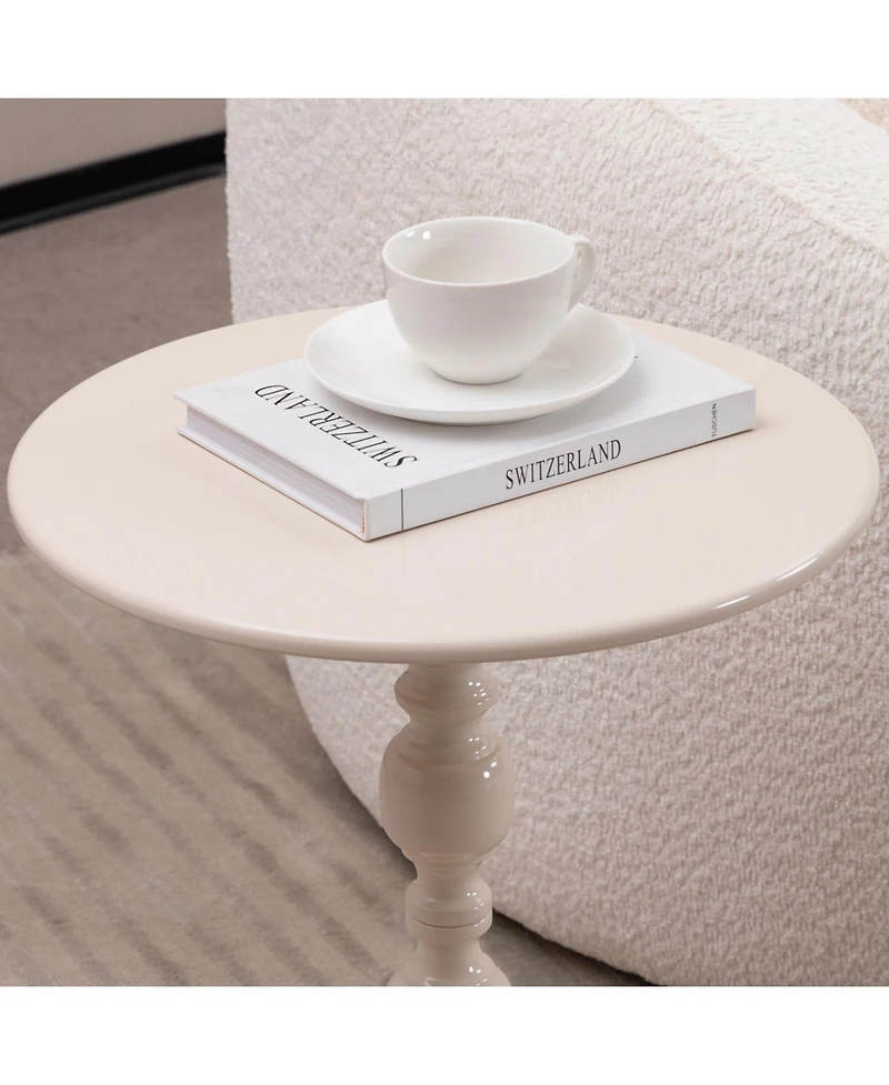 Streamdale Vintage Round Metal Side Table for Living Room, Bedroom, Nightstand