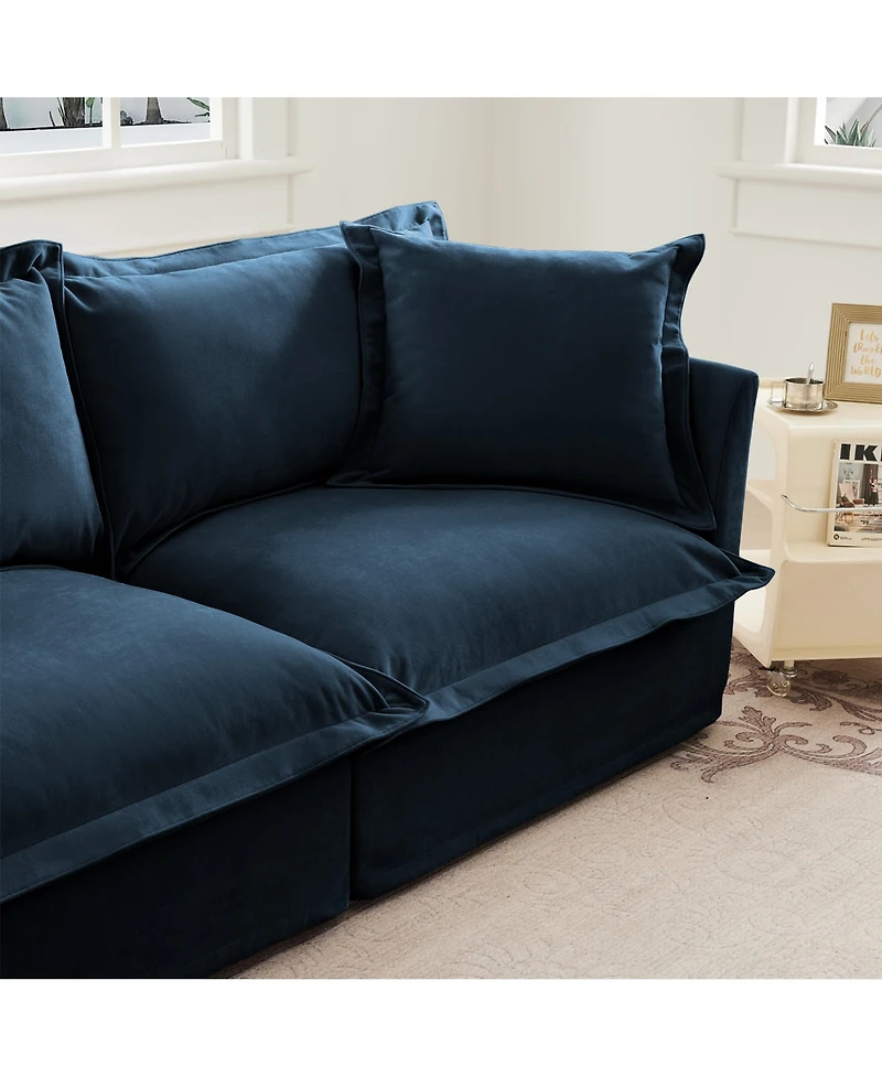 Streamdale Cozy Blue Chenille Armchair with Ample Cushioning
