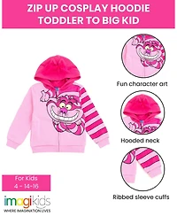 Alice Wonderland Girls Cheshire Cat Fleece Zip Up Cosplay Hoodie