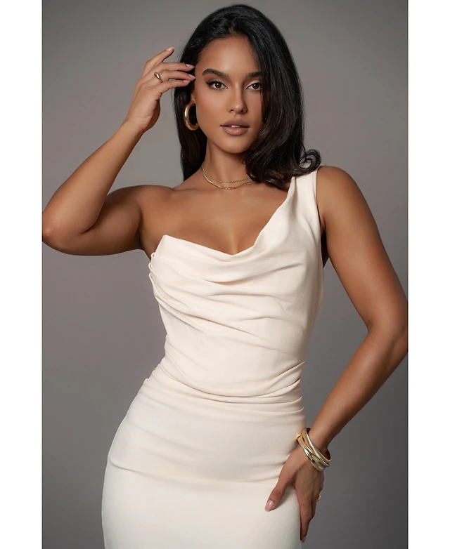 Sisters. Angelina Asymmetric Draped One-Shoulder Maxi Dress | Hawthorn Mall