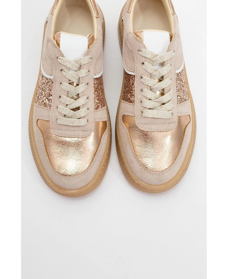 Felipe Glitter Leather Sneakers (Women)