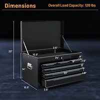 24 Inch Tool Chest Case with 6 Drawers and Top Storage for Garage Repair Shop & Warehouse