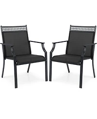 Patio Chairs Set of 2 with All Weather Breathable Fabric