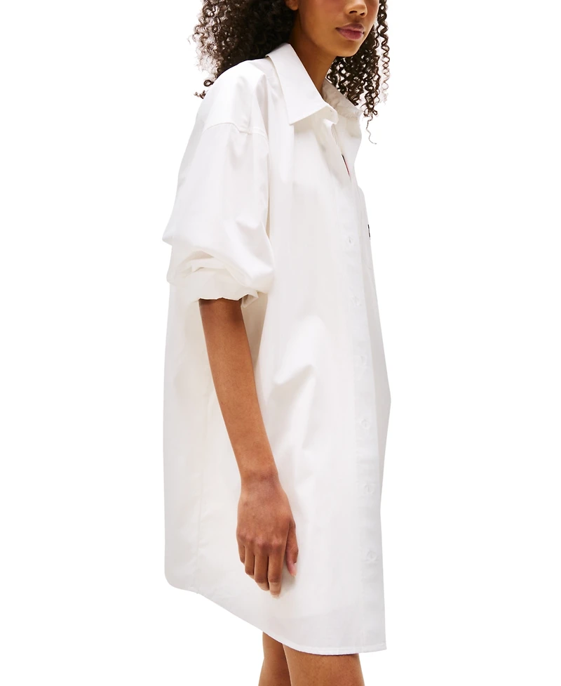 Tommy Jeans Women's Cotton Oversized Mini Shirt Dress