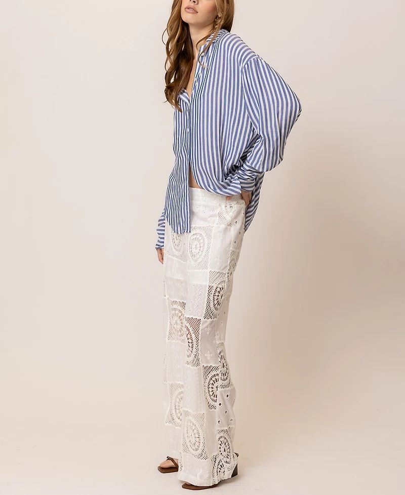 Line & Dot Women's Biva Quilted-Lace Pull-On Pants