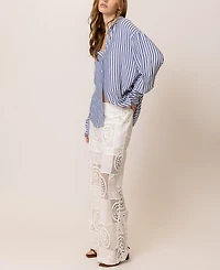 Line & Dot Women's Biva Quilted-Lace Pull-On Pants