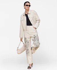 Avec Les Filles Women's Bandanna-Inset Carpenter Pants