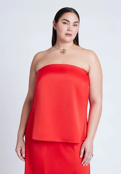 Eloquii Women's Column Satin Tube Top