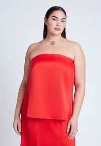 Eloquii Women's Column Satin Tube Top