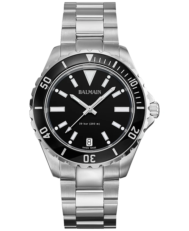 Balmain Men's Swiss Ophrys Stainless Steel Bracelet Watch 43mm